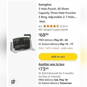 SWINGLINE High Capacity Punch Light Touch 40